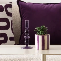 Bougeoir verre "Deep purple"