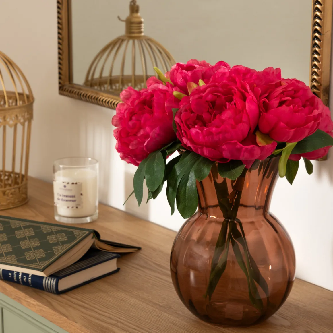 Bouquet de 4 pivoines artificielles "Bely"