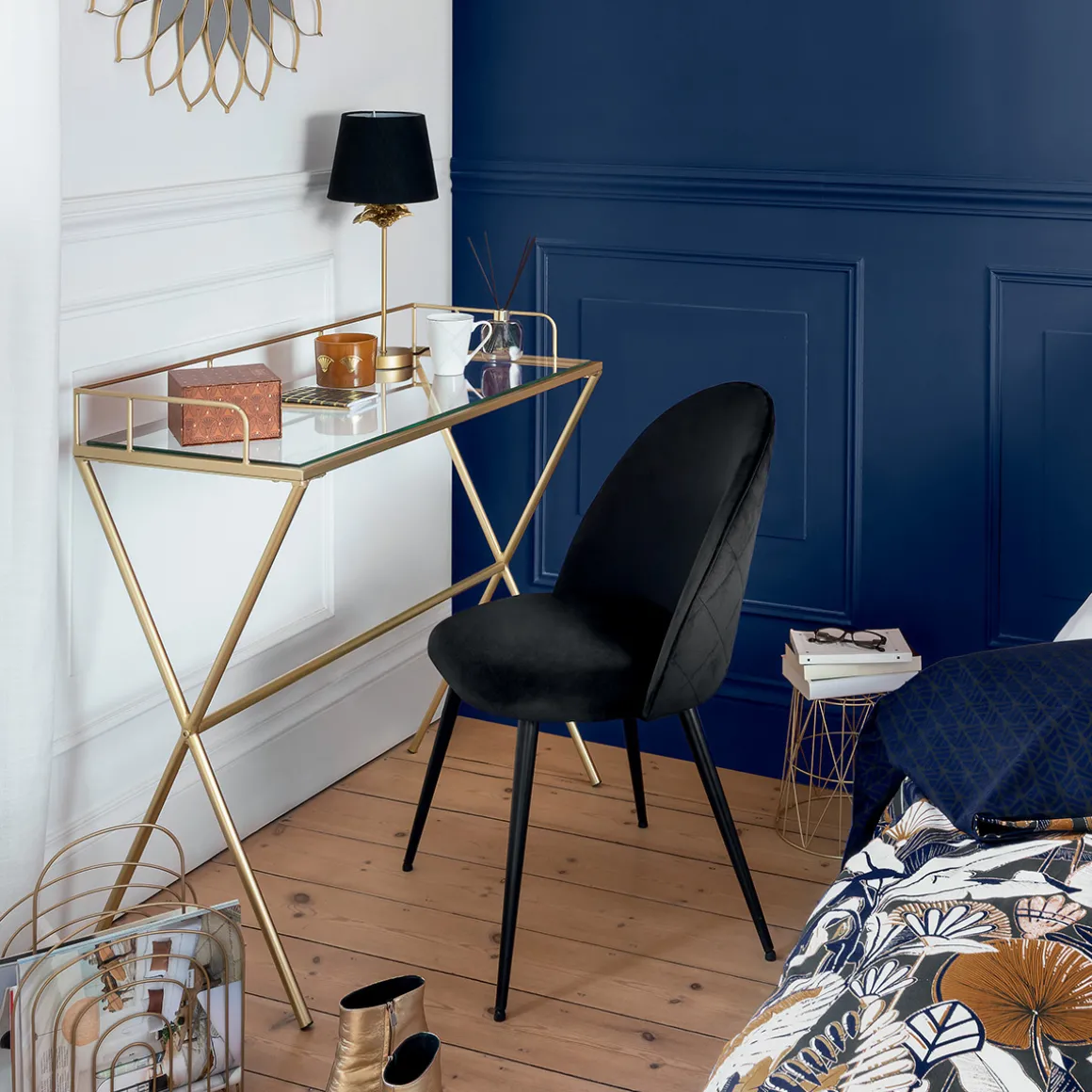 Chaise "Slano", pieds métal noir