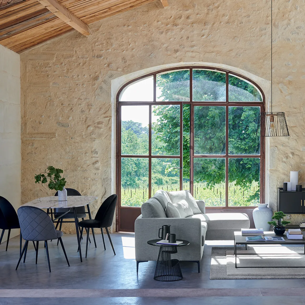 Chaise "Slano", pieds métal noir