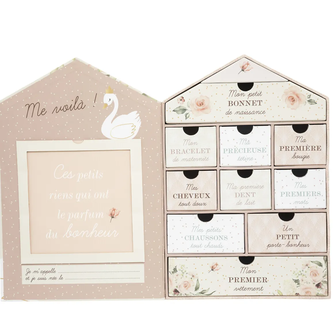 Coffret de naissance maison "Cygne"