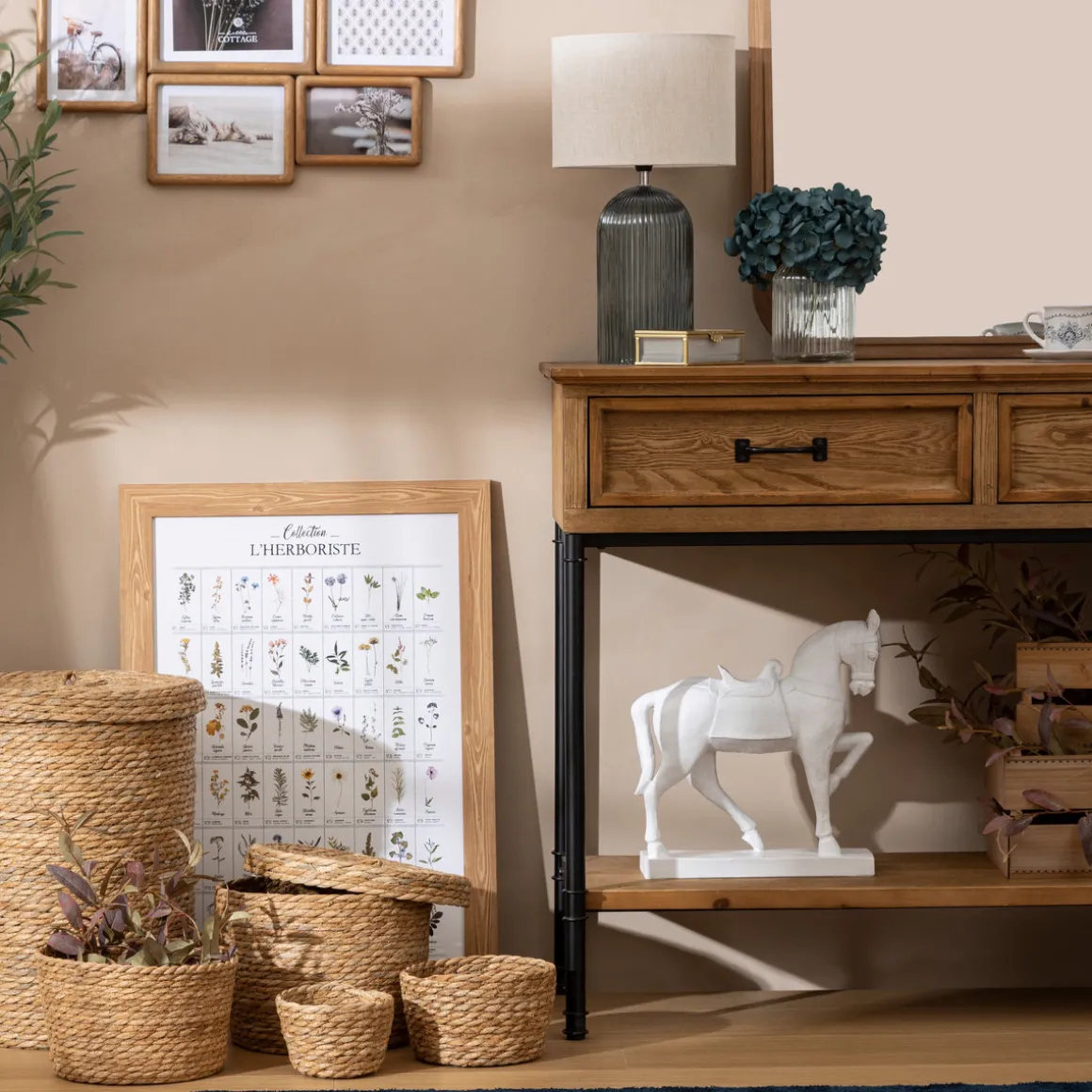 Composition hortensias artificels "Dean"