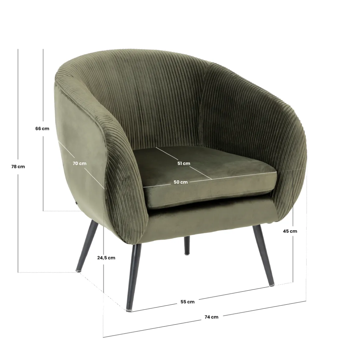 Fauteuil Gris "Solaro"