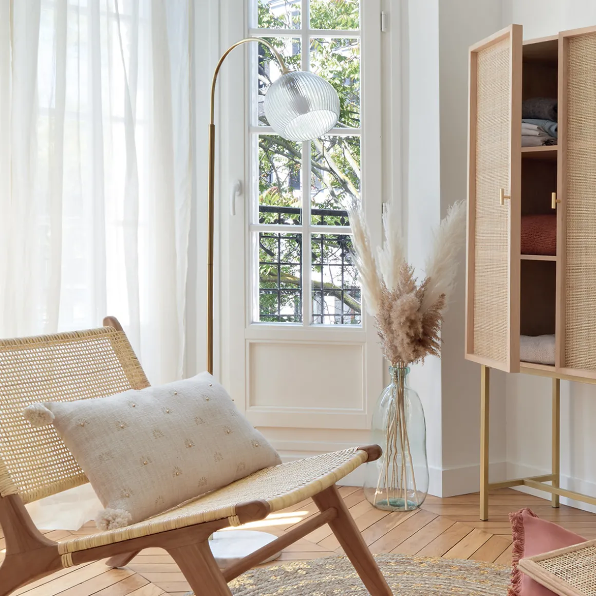 Lampadaire arc "Laye", marbre