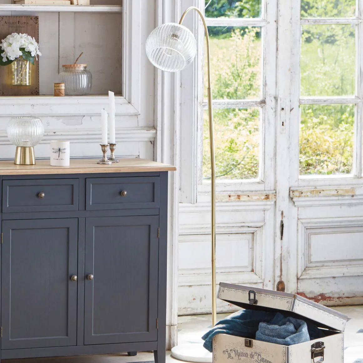 Lampadaire arc "Laye", marbre