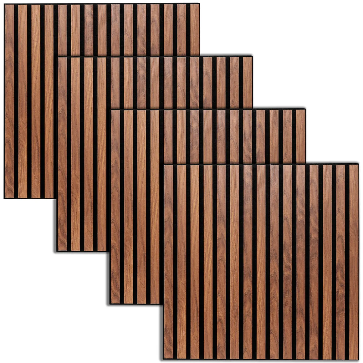 Lot de 4 panneaux décoratifs tasseaux bois Colva