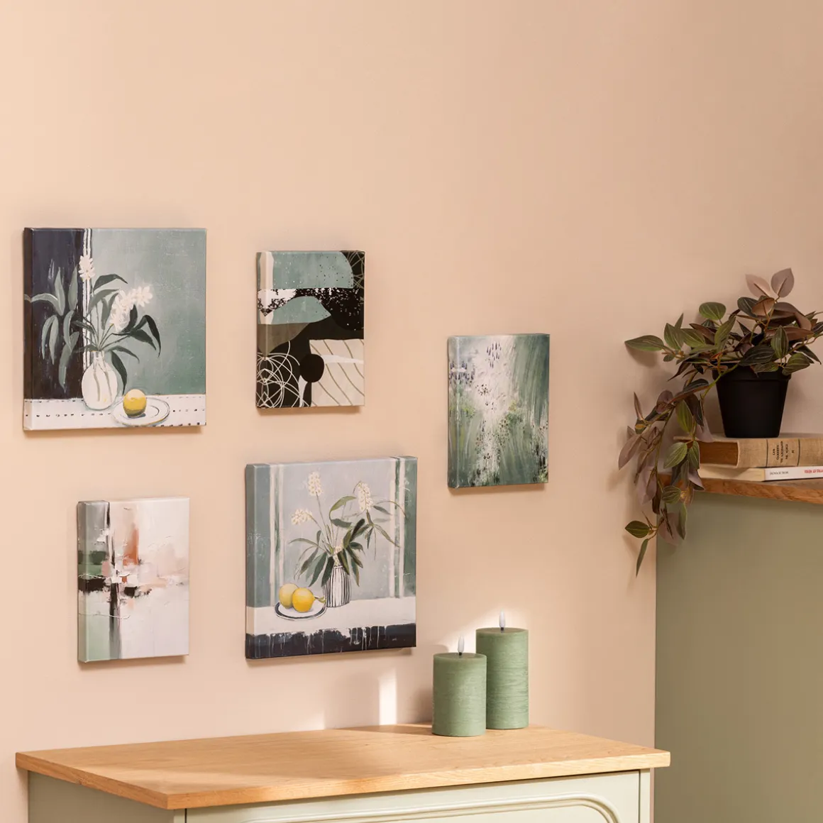 Lot de 5 toiles imprimées "Cynthia"