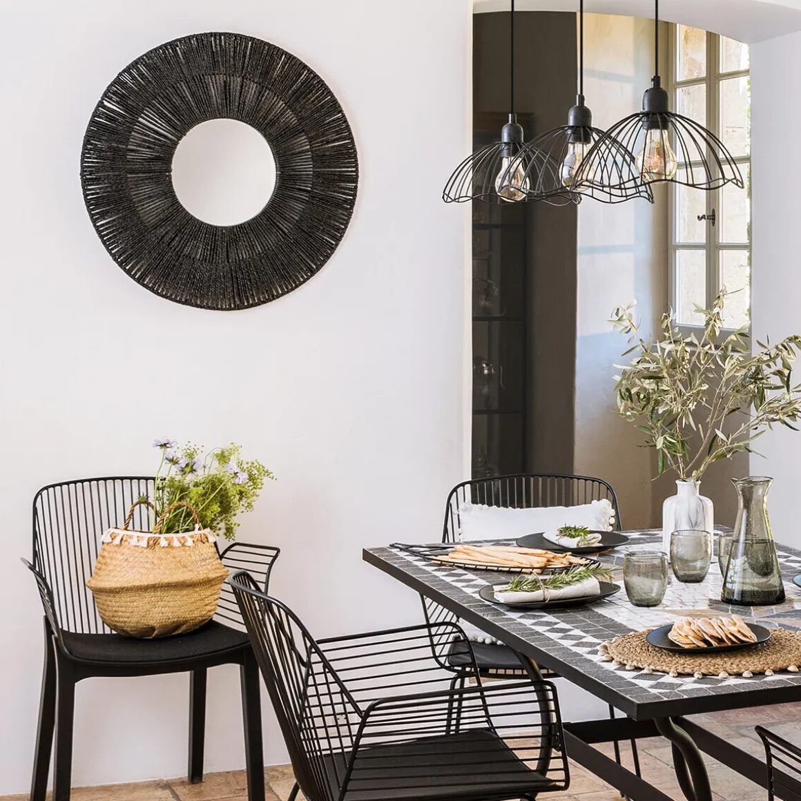 Miroir "Barbara" noir