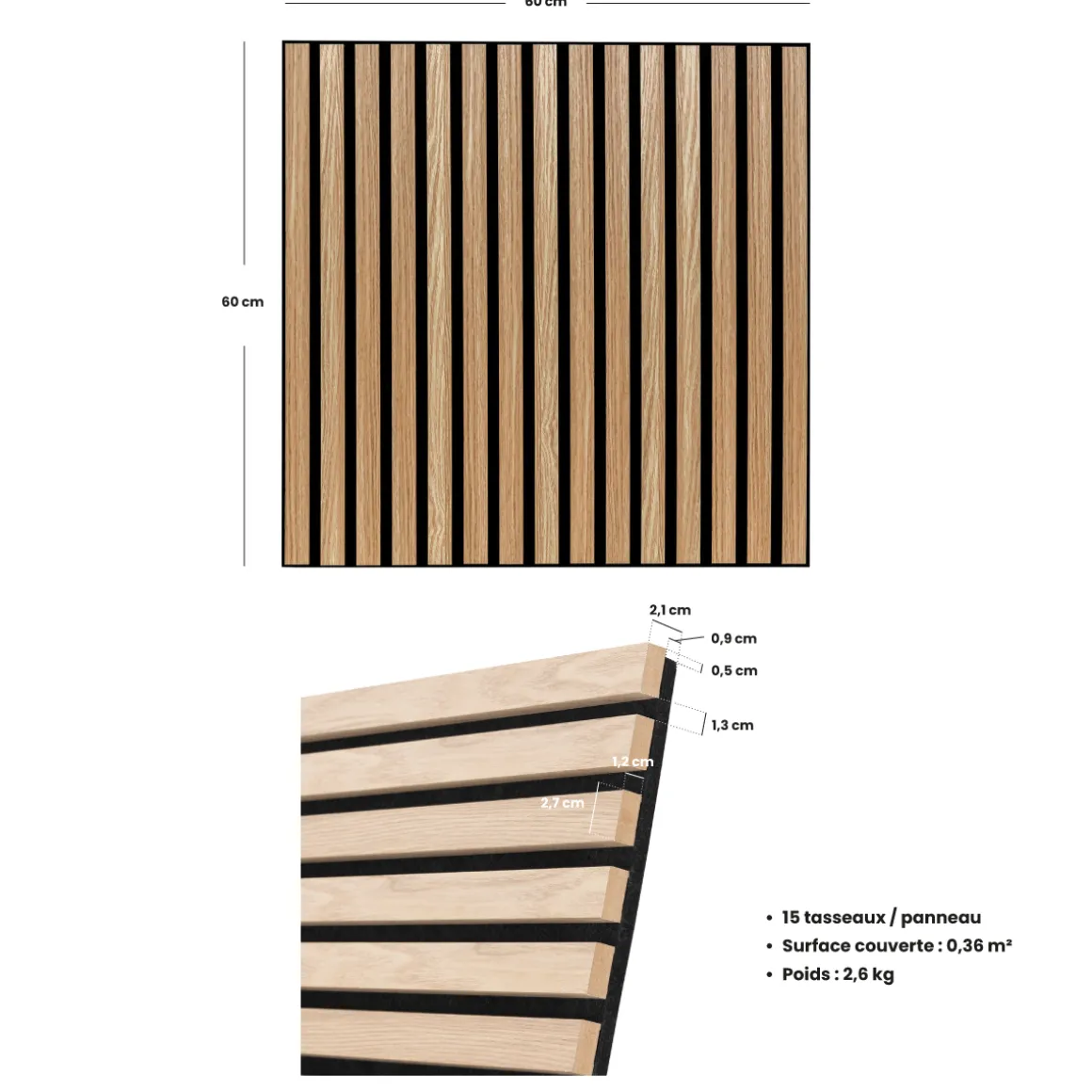 Panneau décoratif tasseaux bois Colva