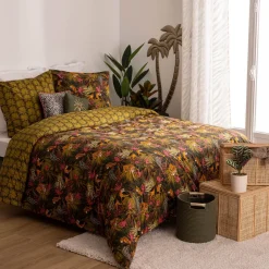 Parure de lit 3 pièces imprimée "Tropical boudoir"