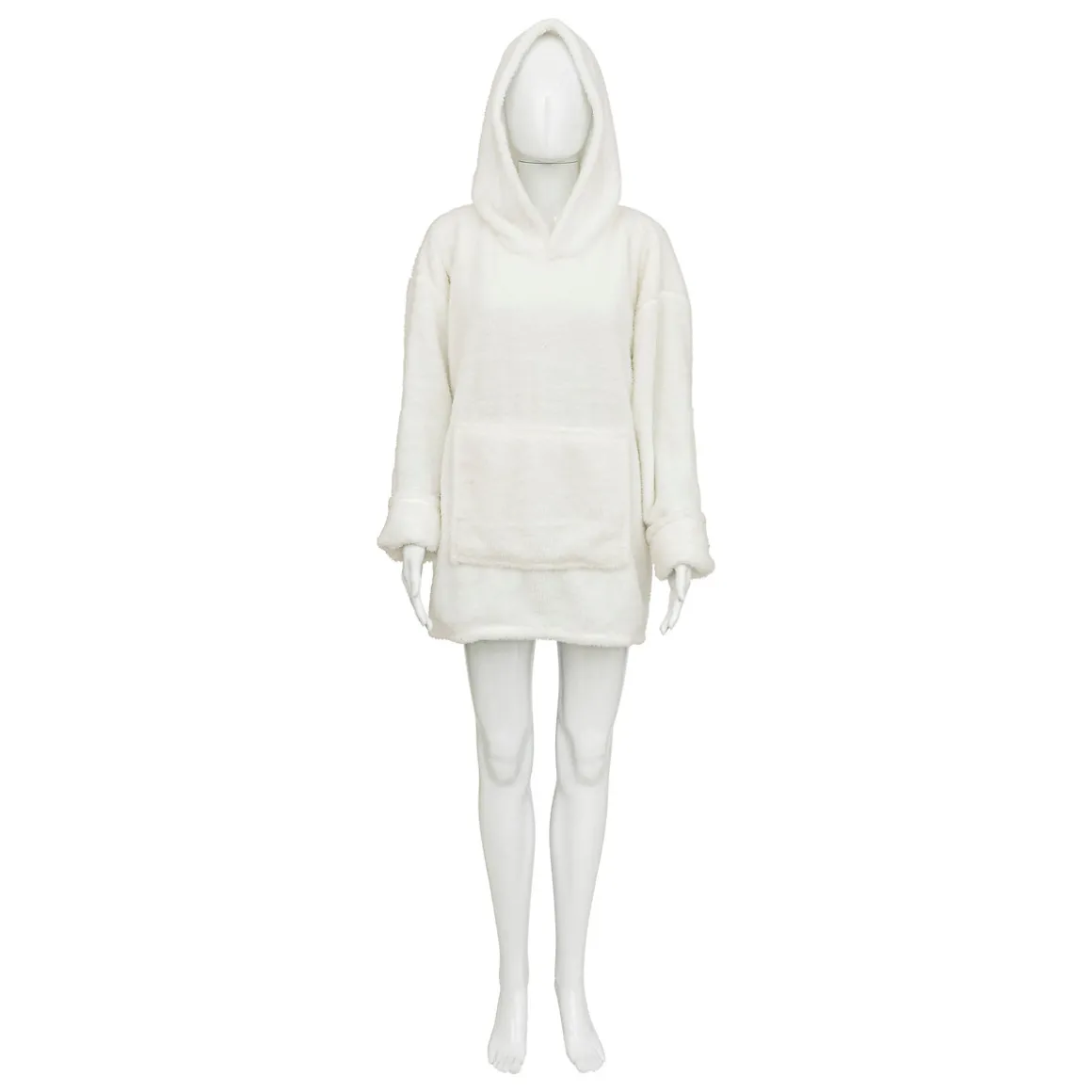 Plaid à manches capuche flanelle "teddy"