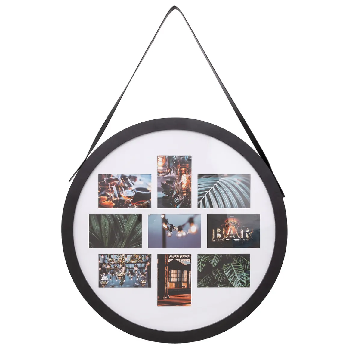 Pêle-mêle rond avec lanière "Aya"