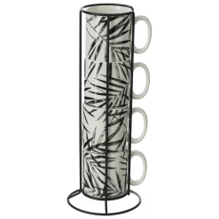Rack 4 mugs "Floral green"