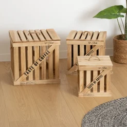 Set de 3 boîtes cagettes "Colonial"