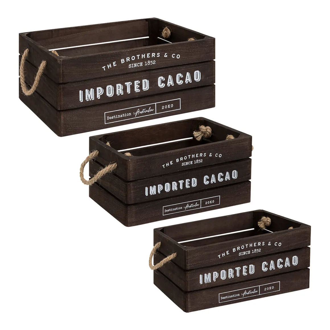 Set de 3 cagettes bois "Denys"