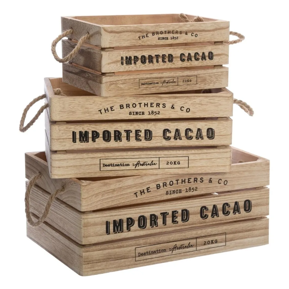 Set de 3 cagettes "Colonial"