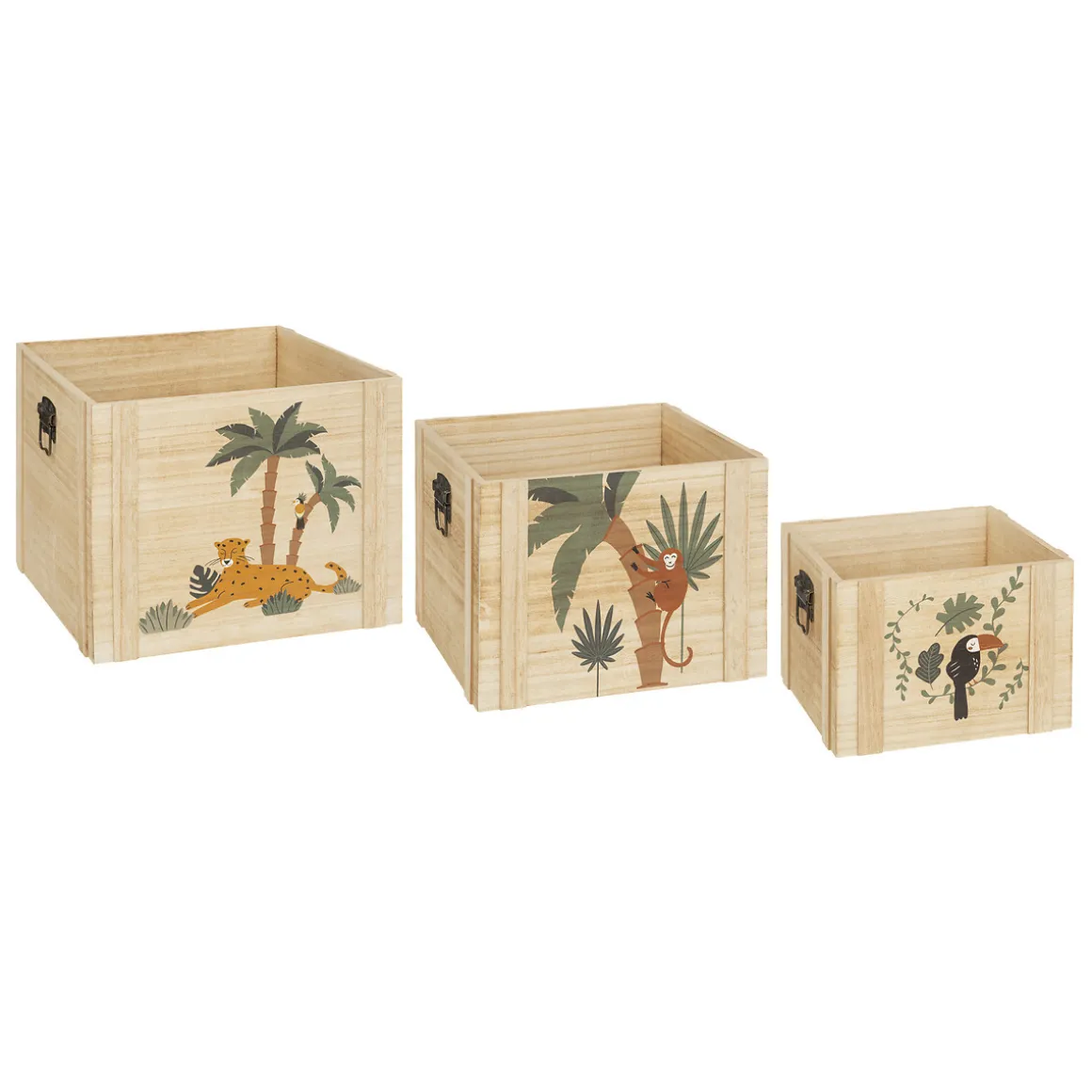 Set de 3 cagettes enfant "Jungle"