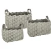 Set de 3 paniers à anses rectangulaires "Tricot"