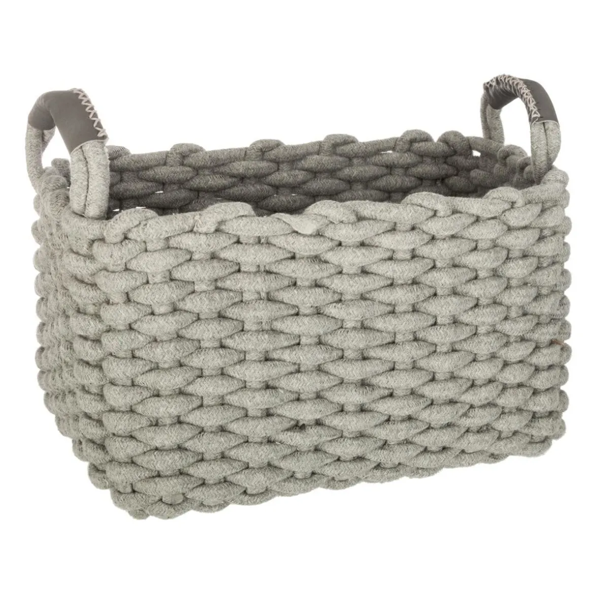 Set de 3 paniers à anses rectangulaires "Tricot"