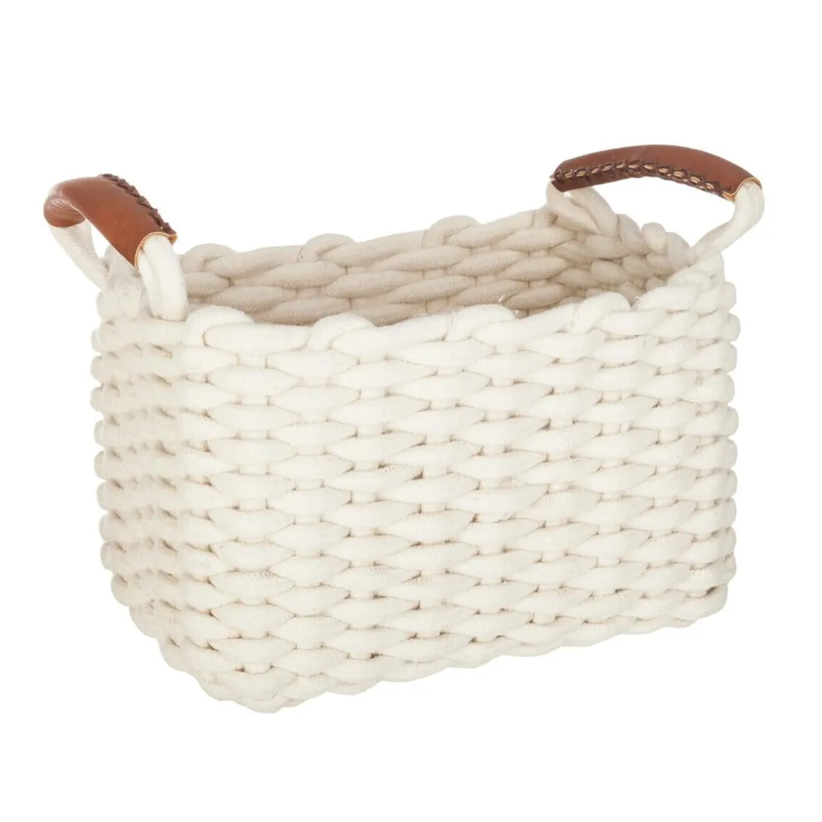 Set de 3 paniers à anses rectangulaires "Tricot"