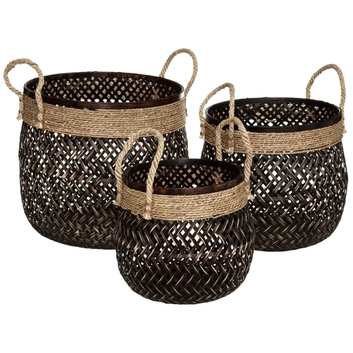 Set de 3 paniers "Corde"
