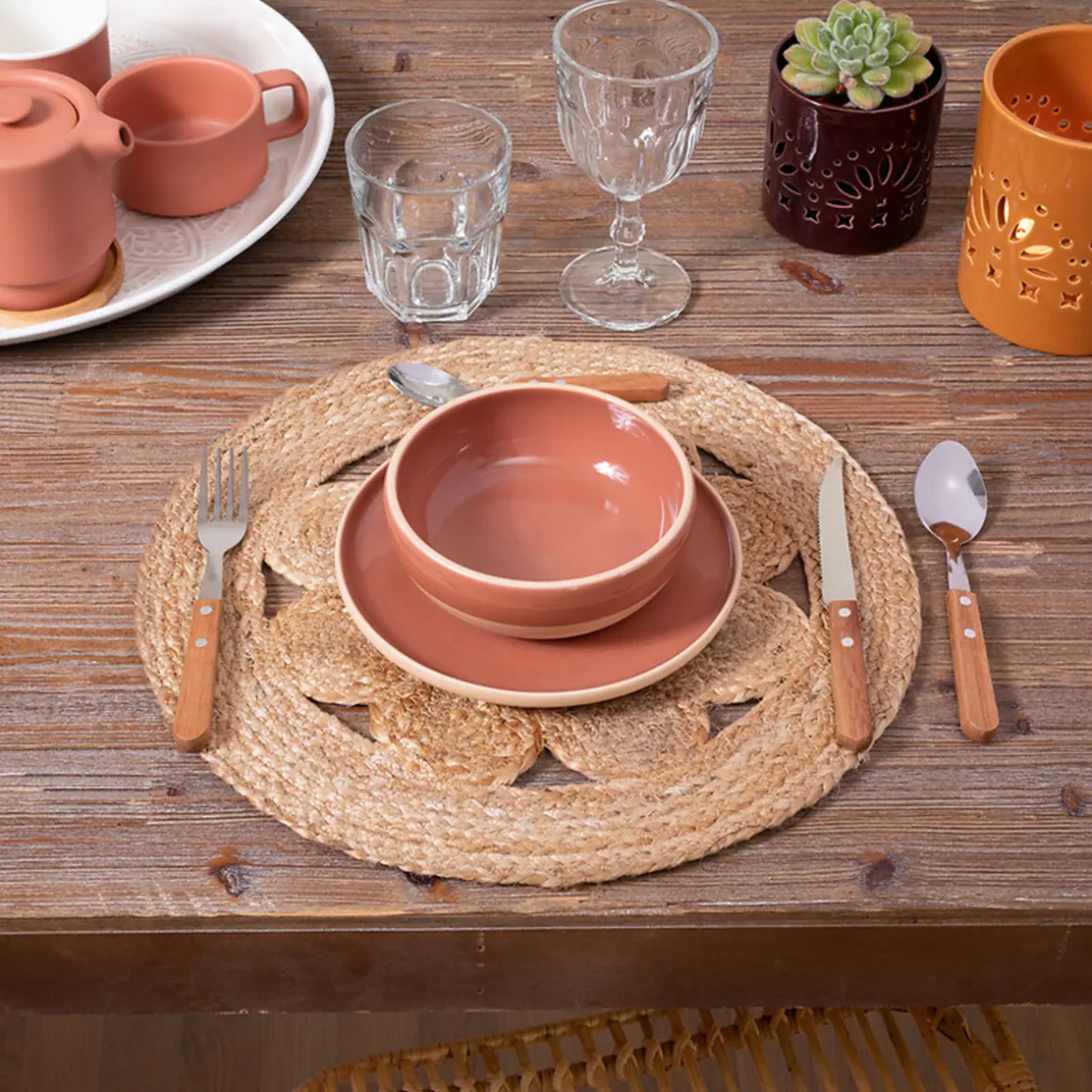Set de table ajouré "Pia", jute