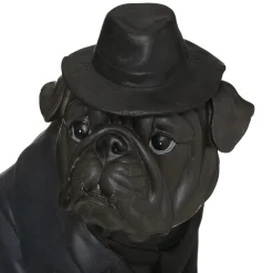 Statuette chien assis chapeau