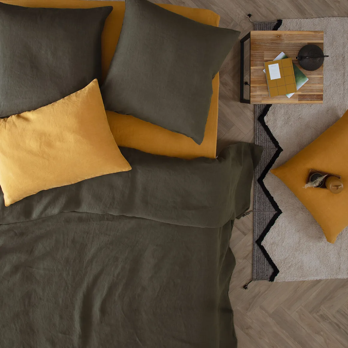 Taie d'oreiller "Linah", lin lavé