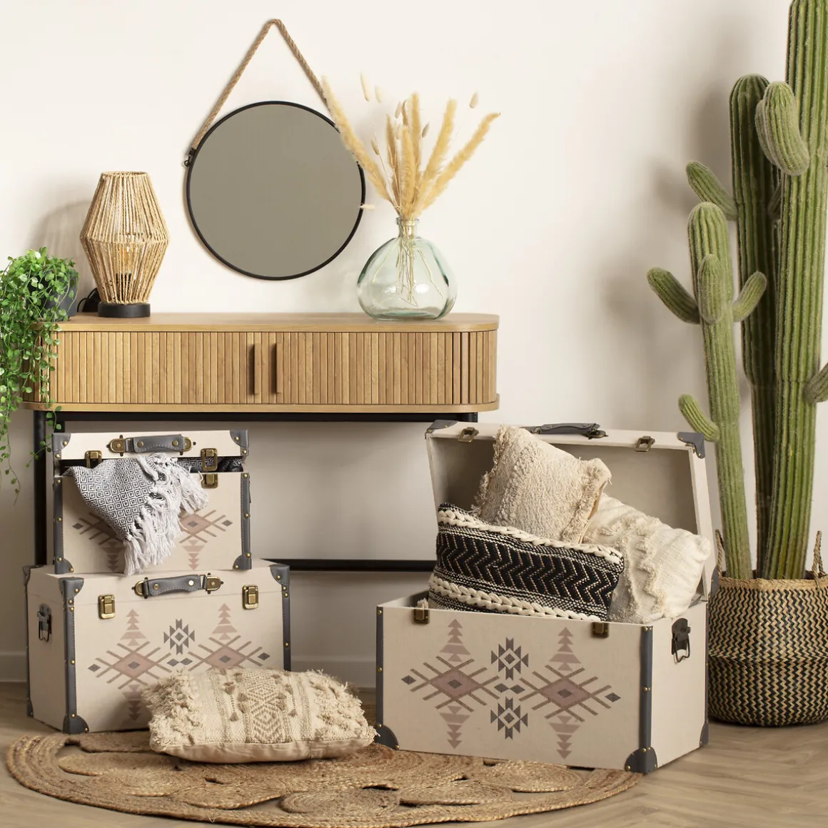 Tapis ajouré en jute