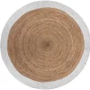 Tapis en jute bord blanc