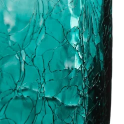 Vase cylindre, verre craquelé