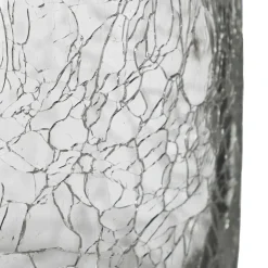 Vase cylindre, verre craquelé