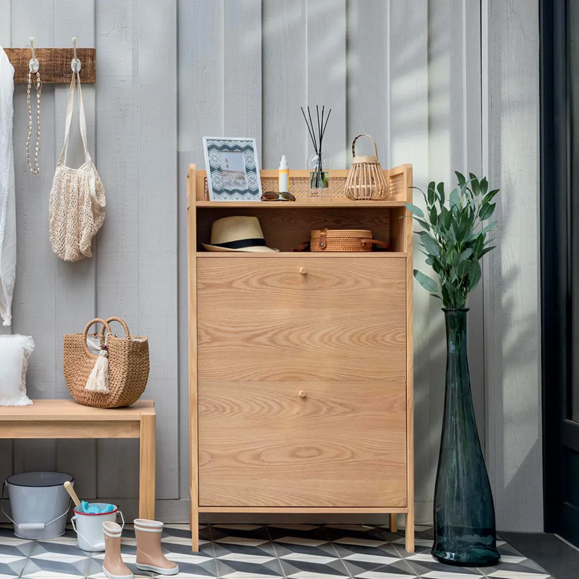 Vase long, verre recyclé