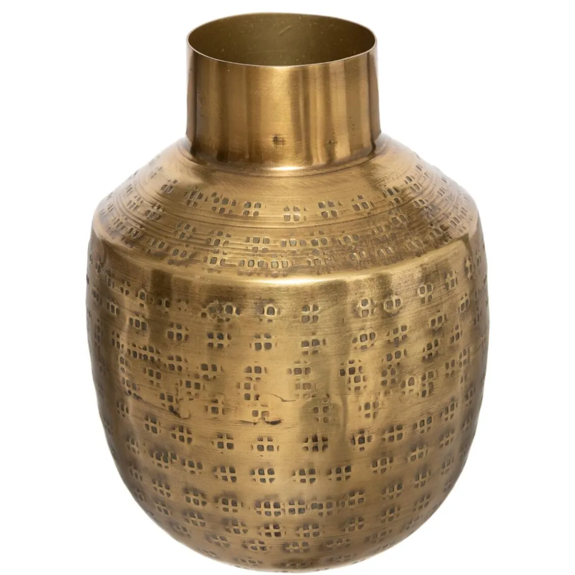 Vase "Oasis", métal martelé