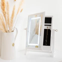 Armoire à bijoux LED, bois