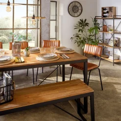 Ensemble table à manger "Edena" + 2 bancs "Edena"