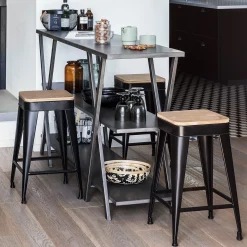 Lot de 2 tabourets de bar 
