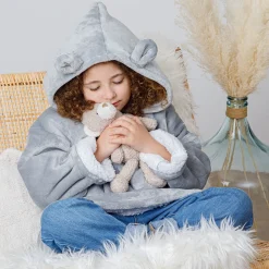 Plaid à manches capuche "Ours"