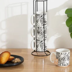 Rack 4 mugs "Floral green"