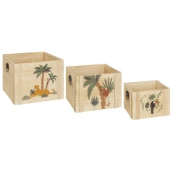Set de 3 cagettes enfant "Jungle"
